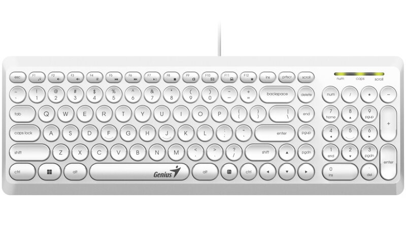 GENIUS Slimstar Q200 White/ Drôtová/ USB/ biela/ retro design/ CZ+SK layout GENIUS Slimstar Q200 White/ Drôtová/ USB/ biela/ retro design/ CZ+SK layout