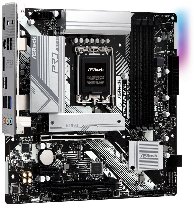 ASRock B760M PRO RS/D4 / Intel B760 / LGA1700 / 4x DDR4 / 2x M.2 / HDMI / DP / USB-C / mATX ASRock B760M PRO RS/D4 / Intel B760 / LGA1700 / 4x DDR4 / 2x M.2 / HDMI / DP / USB-C / mATX