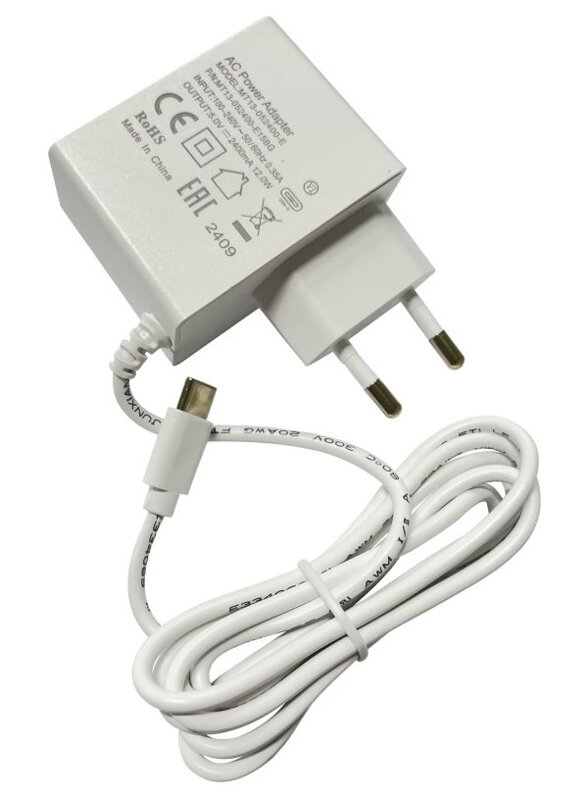 MikroTik napájecí adaptér 2,4A/ 5V/ pro MikroTik hAP ax lite, USB-C (12W/spínaný)