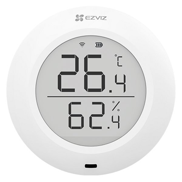 EZVIZ chytrý senzor teploty a vlhkoměr T51C/ Zigbee 3.0/ dosah 200m/ životnost 1 rok/ baterie CR2450/ bílý EZVIZ chytrý senzor teploty a vlhkoměr T51C/ Zigbee 3.0/ dosah 200m/ životnost 1 rok/ baterie CR2450/ bílý