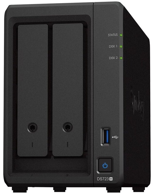 Synology DS723+   2x SATA,  2x NVMe, 2GB RAM, 1x USB 3.2, 2x GbE