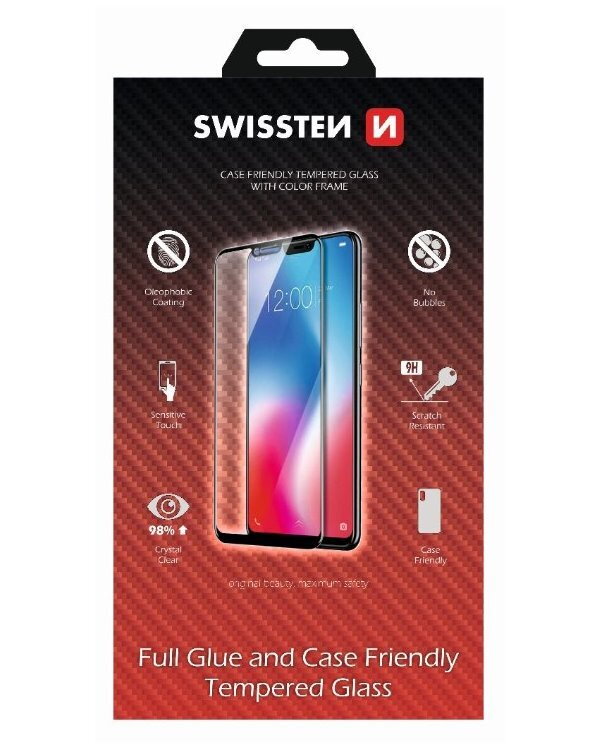 Swissten sklo Full glue, Color Frame, Case Friendly Apple iPhone 14 Pro MAX černé Swissten sklo Full glue, Color Frame, Case Friendly Apple iPhone 14 Pro MAX černé