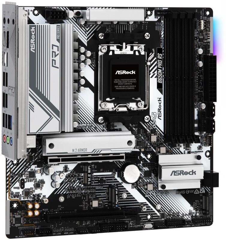 ASRock B650M Pro RS / AMD B650 / AM5 / 4x DDR5 DIMM / 3x M.2 / HDMI / DP / USB-C / mATX ASRock B650M Pro RS / AMD B650 / AM5 / 4x DDR5 DIMM / 3x M.2 / HDMI / DP / USB-C / mATX