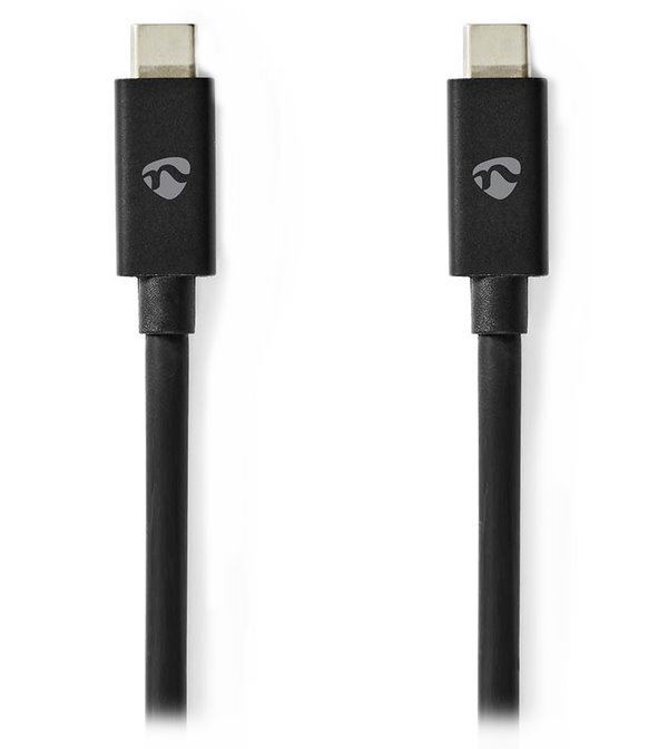 NEDIS kabel USB 4.0 Gen 3x2/ USB-C zástrčka - USB-C zástrčka/ 8K/ černý/ 1m