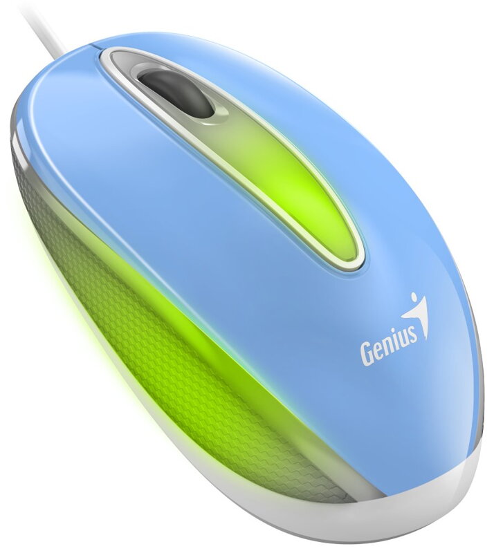 GENIUS DX-Mini Baby Blue/ drátová/ 1000 dpi/ USB/ modrá/ RGB LED GENIUS DX-Mini Baby Blue/ drátová/ 1000 dpi/ USB/ modrá/ RGB LED