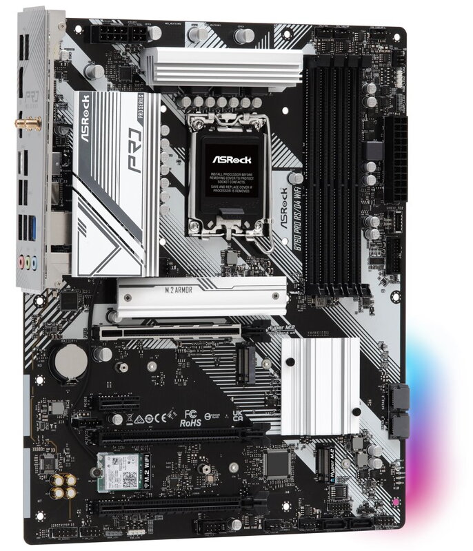 ASRock B760 PRO RS/D4 WIFI / Intel B760 / LGA1700 / 4x DDR4 / 3x M.2 / HDMI / DP / USB-C / WiFi / ATX ASRock B760 PRO RS/D4 WIFI / Intel B760 / LGA1700 / 4x DDR4 / 3x M.2 / HDMI / DP / USB-C / WiFi / ATX