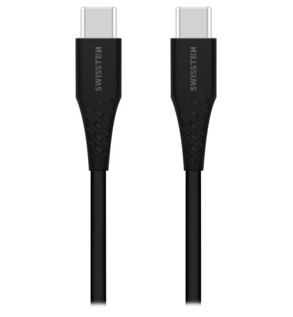 Swissten TPU nabíjecí kabel USB-C / USB-C 0,4 M Černý Swissten TPU nabíjecí kabel USB-C / USB-C 0,4 M Černý