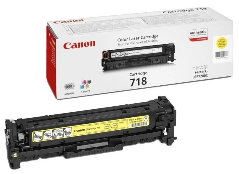 Canon originální toner CRG-718Y/ LBP-7200/ 7660/ 7680/ MF-80x0/ MF724/ 2900 stran/K/ Žlutý Canon originální toner CRG-718Y/ LBP-7200/ 7660/ 7680/ MF-80x0/ MF724/ 2900 stran/K/ Žlutý