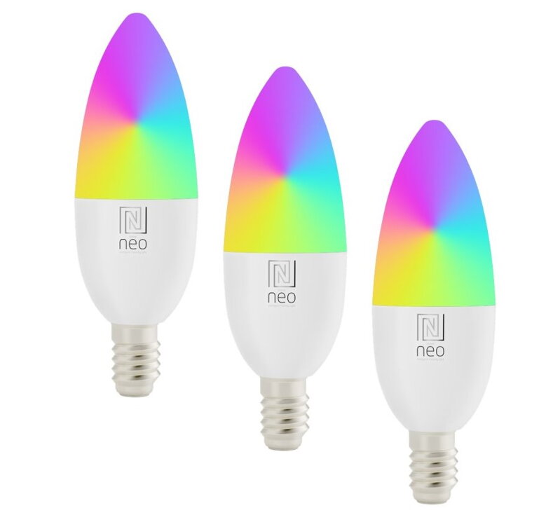 IMMAX NEO LITE SMART sada 3x žárovka LED E14 6W RGB+CCT, stmívatelná, Wi-Fi, Beacon, DO, TUYA IMMAX NEO LITE SMART sada 3x žárovka LED E14 6W RGB+CCT, stmívatelná, Wi-Fi, Beacon, DO, TUYA
