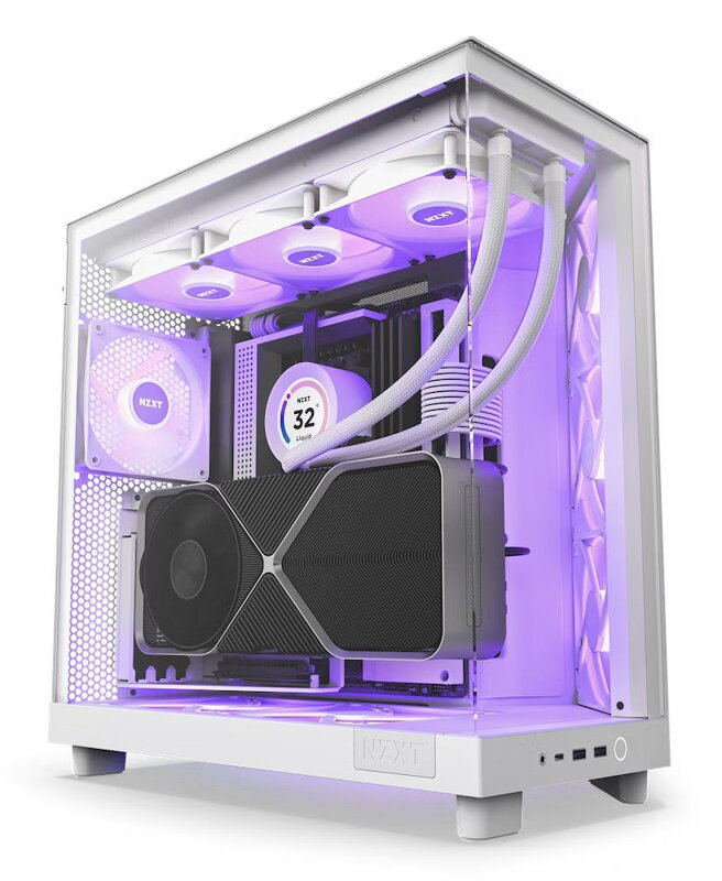 POŠKOZENÝ OBAL - NZXT skříň H6 Flow RGB dvoukomorová / MidT / 3x120mm RGB fan / 2xUSB 3.2 / USB-C / prosklená / bílá POŠKOZENÝ OBAL - NZXT skříň H6 Flow RGB dvoukomorová / MidT / 3x120mm RGB fan / 2xUSB 3.2 / USB-C / prosklená / bílá