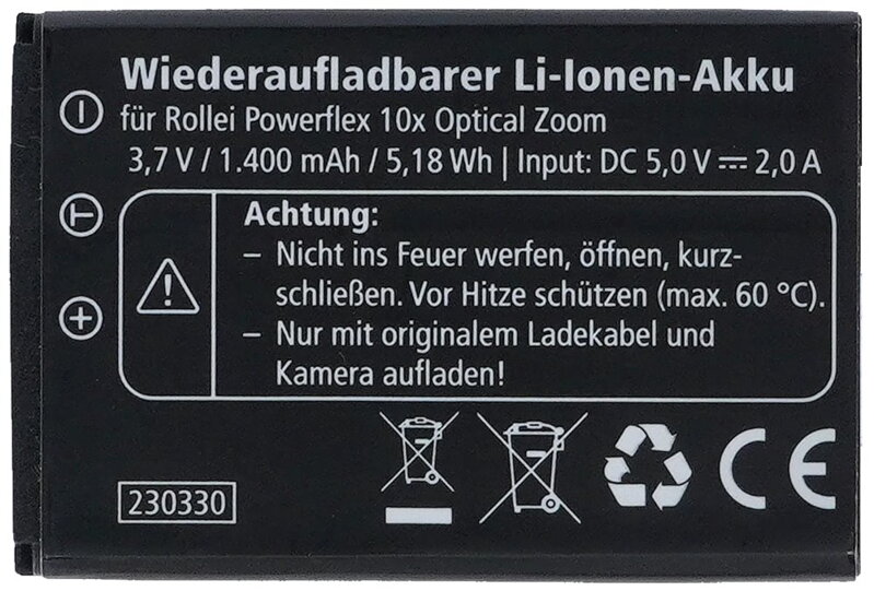 Rollei náhradní baterie pro fotoaparát Powerflex 10x Rollei náhradní baterie pro fotoaparát Powerflex 10x