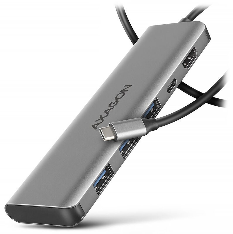 AXAGON multi USB-C 5v1 hub / HMC-5H / USB 3.2 Gen1 / 1x PD 100W / 1xHDMI / 3x USB-A / 100cm