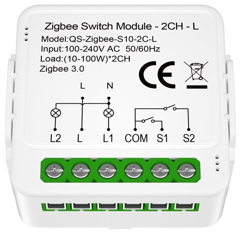 IMMAX NEO SMART kontroler (L) V8 2-tlačítkový Zigbee 3.0, TUYA IMMAX NEO SMART kontroler (L) V8 2-tlačítkový Zigbee 3.0, TUYA