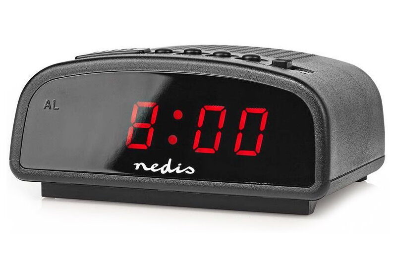 NEDIS digitální stolní budík/ LED displej/ funkce odloženého buzení/ jeden alarm/ černý NEDIS digitální stolní budík/ LED displej/ funkce odloženého buzení/ jeden alarm/ černý