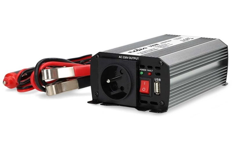 NEDIS měnič napětí/ modifikovaná sinusoida/ 12 V DC/230 V AC 50 Hz/ 300 W (600 W špička)/ USB-A/ 1x zásuvka type E NEDIS měnič napětí/ modifikovaná sinusoida/ 12 V DC/230 V AC 50 Hz/ 300 W (600 W špička)/ USB-A/ 1x zásuvka type E