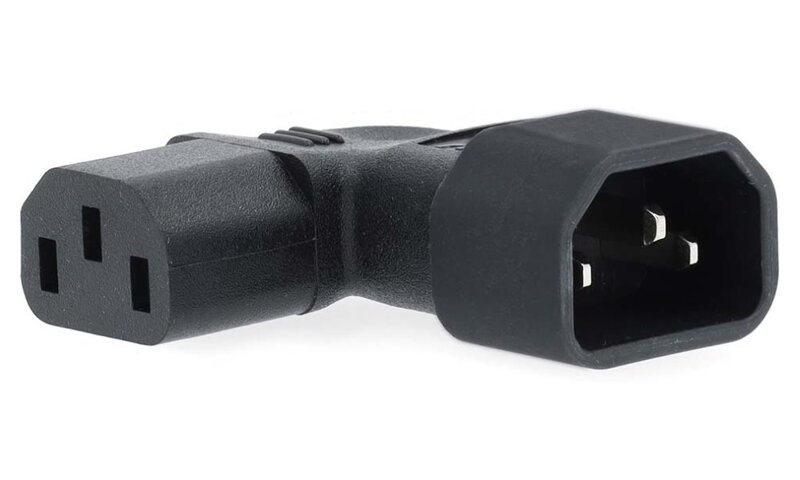 NEDIS napájecí adaptér z IEC-320-C13 na IEC-320-C14/ úhlový levý/ černý NEDIS napájecí adaptér z IEC-320-C13 na IEC-320-C14/ úhlový levý/ černý
