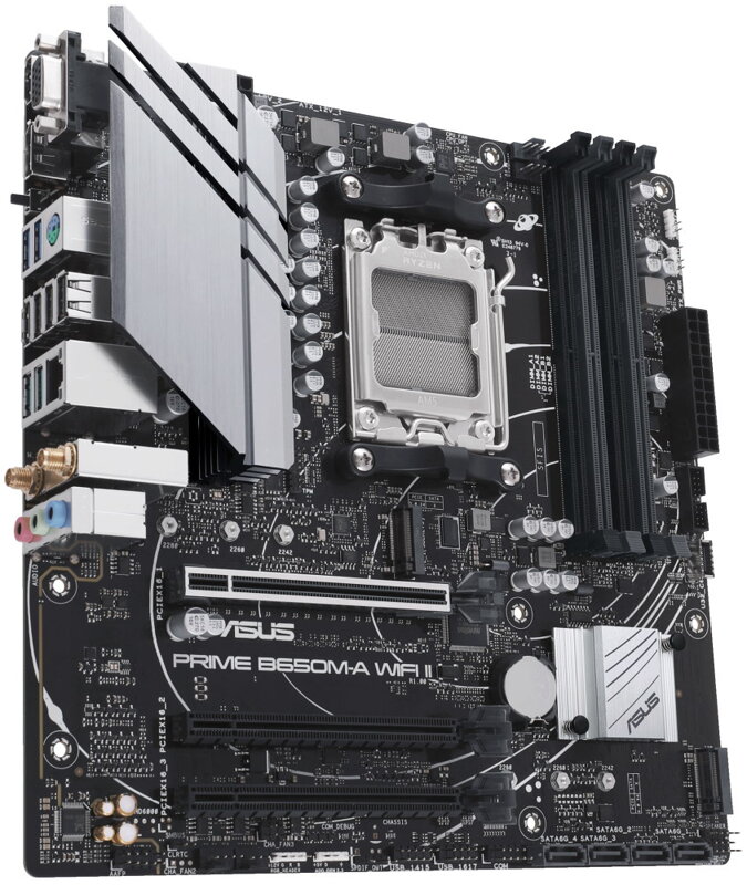 ASUS PRIME B650M-A WIFI II  / B650 / AM5 / 4x DDR5 / M.2 / HDMI / DP / D-Sub / Wi-Fi / mATX