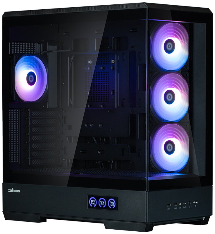 Zalman skříň P50 DS / Middle Tower / 4x120mm ARGB fan / 2x USB 3.0 / USB-C / panoramatická / černá Zalman skříň P50 DS / Middle Tower / 4x120mm ARGB fan / 2x USB 3.0 / USB-C / panoramatická / černá