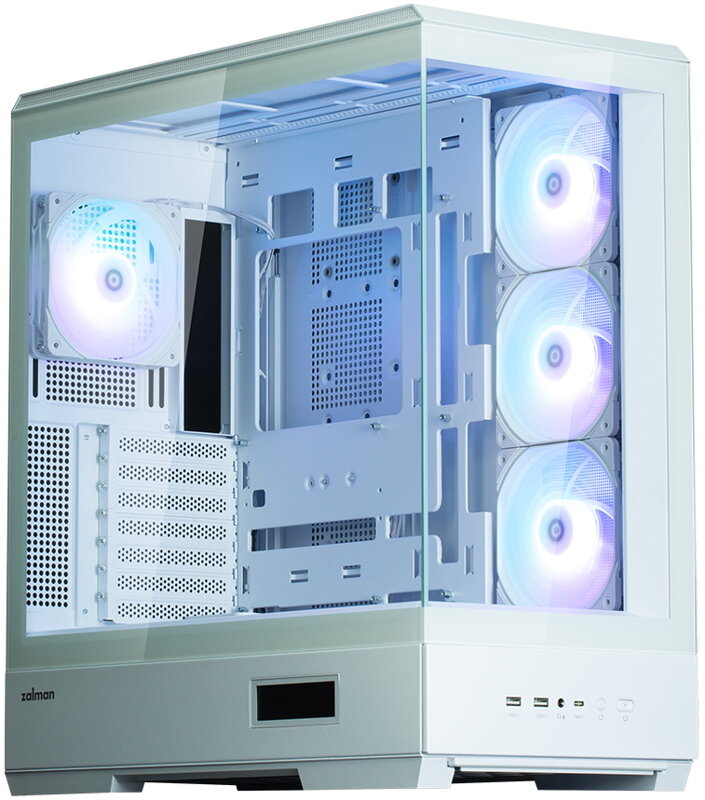 Zalman skříň P50 DS / Middle Tower / 4x120mm ARGB fan / 2x USB 3.0 / USB-C / panoramatická / bílá Zalman skříň P50 DS / Middle Tower / 4x120mm ARGB fan / 2x USB 3.0 / USB-C / panoramatická / bílá