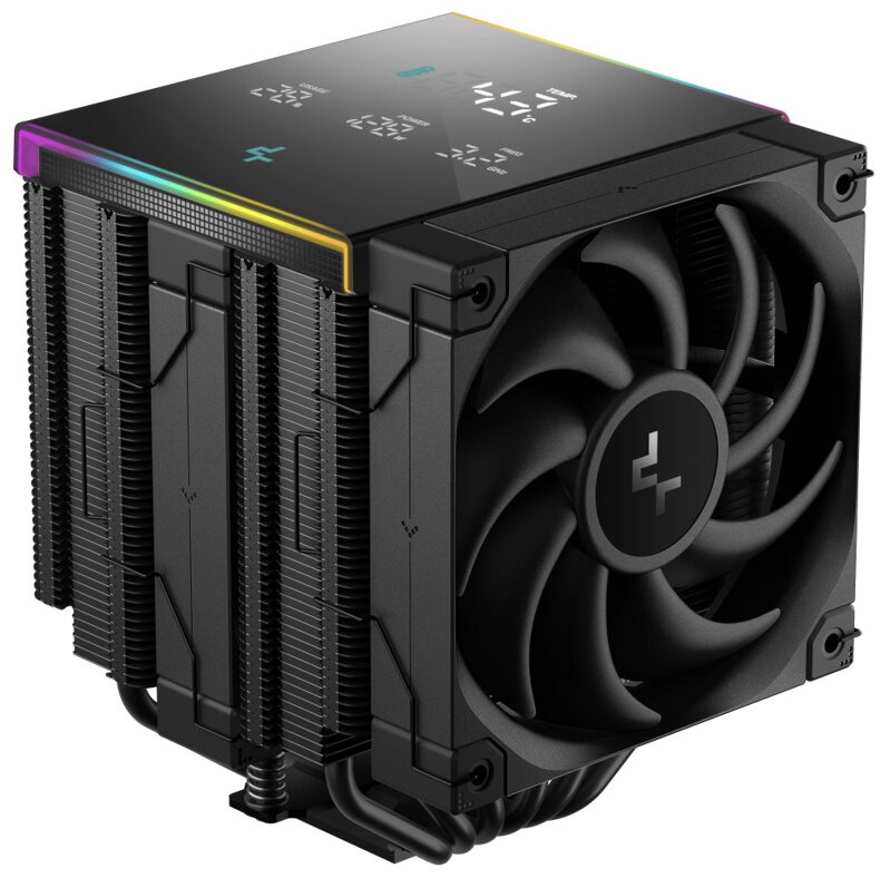 DEEPCOOL chladič AK620 Digital Pro / 2x120mm fan / 6x heatpipes / pro Intel i AMD/ černý / digitální display více hodnot DEEPCOOL chladič AK620 Digital Pro / 2x120mm fan / 6x heatpipes / pro Intel i AMD/ černý / digitální display více hodnot