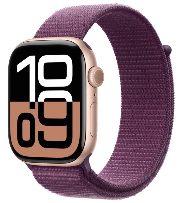 Apple Watch Series 10 GPS 46mm Růžově zlatý hliník se švestkovým provlékacím řemínkem Apple Watch Series 10 GPS 46mm Růžově zlatý hliník se švestkovým provlékacím řemínkem