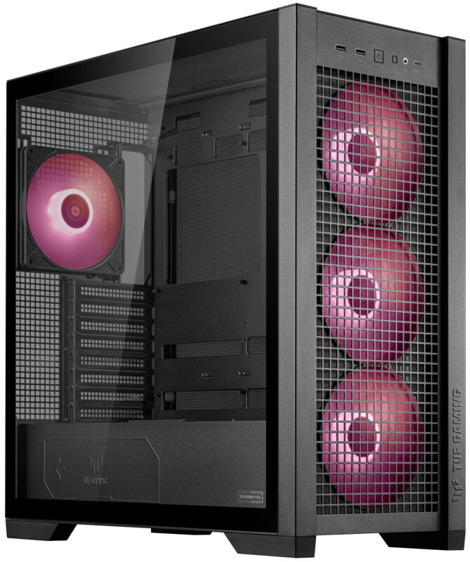ASUS skříň TUF GAMING GT302 TG ARGB BLACK / ATX / průhledná bočnice / 4x 140mm ARGB / bez zdroje / černá ASUS skříň TUF GAMING GT302 TG ARGB BLACK / ATX / průhledná bočnice / 4x 140mm ARGB / bez zdroje / černá