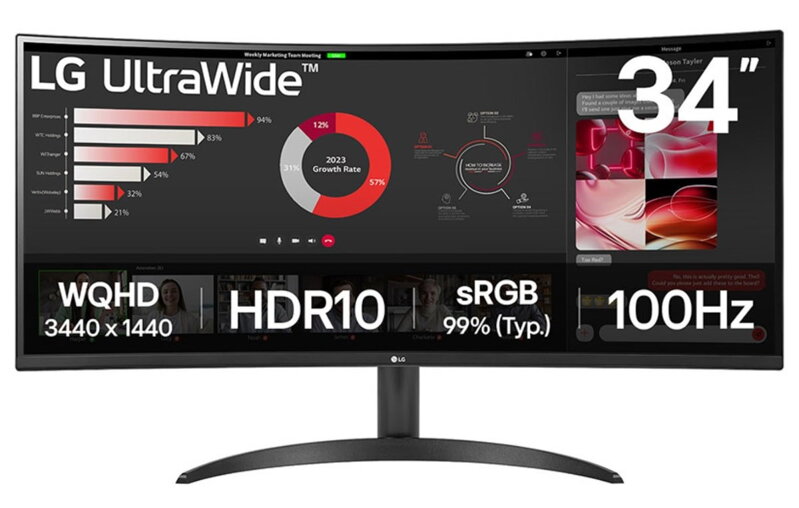 LG monitor 34WR50QK-B VA 34" QHD zakřivený / 3440x1440 /21:9/ 300 cd/m2/ 5ms (GtG)/ HDMI /DP/on screen control /HDR 10 LG monitor 34WR50QK-B VA 34" QHD zakřivený / 3440x1440 /21:9/ 300 cd/m2/ 5ms (GtG)/ HDMI /DP/on screen control /HDR 10