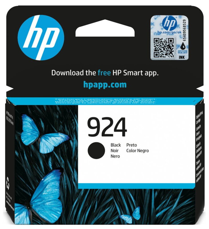 HP inkoustová kazeta 4K0U6NE, HP 924, černá, 500 stran HP inkoustová kazeta 4K0U6NE, HP 924, černá, 500 stran