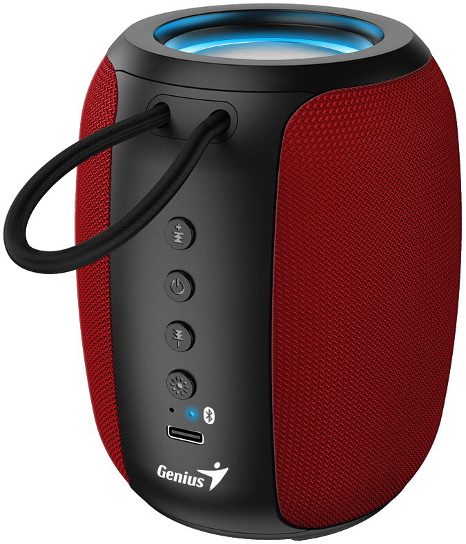 GENIUS repro SP-915BT Red/ Bluetooth 5.3/ 5W/ mikrofon/ Copilot AI komunikace/ USB-C nabíjení/ černočervené GENIUS repro SP-915BT Red/ Bluetooth 5.3/ 5W/ mikrofon/ Copilot AI komunikace/ USB-C nabíjení/ černočervené
