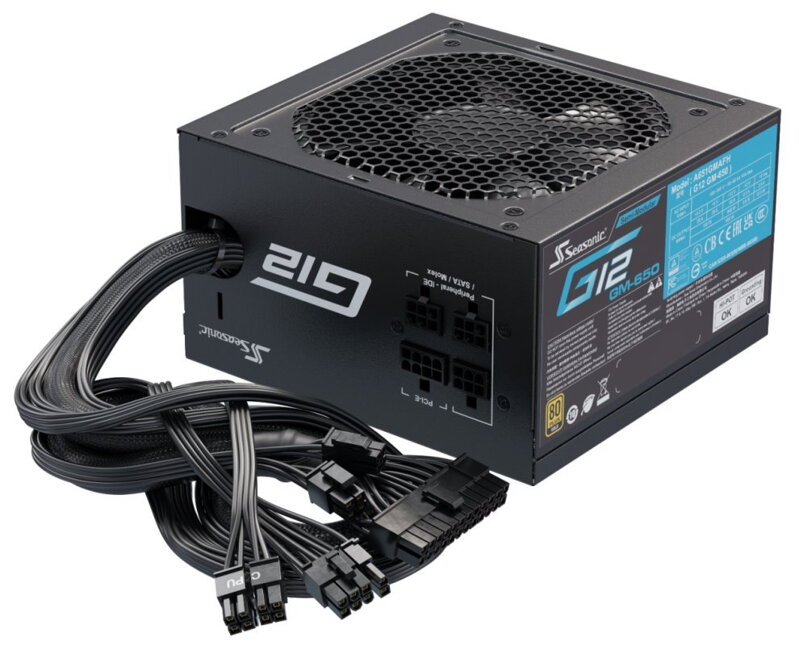 SEASONIC zdroj G12-GM-650 (V1.5) Gold / 650W / ATX / 120mm fan / semi-modulární / 80PLUS Gold SEASONIC zdroj G12-GM-650 (V1.5) Gold / 650W / ATX / 120mm fan / semi-modulární / 80PLUS Gold