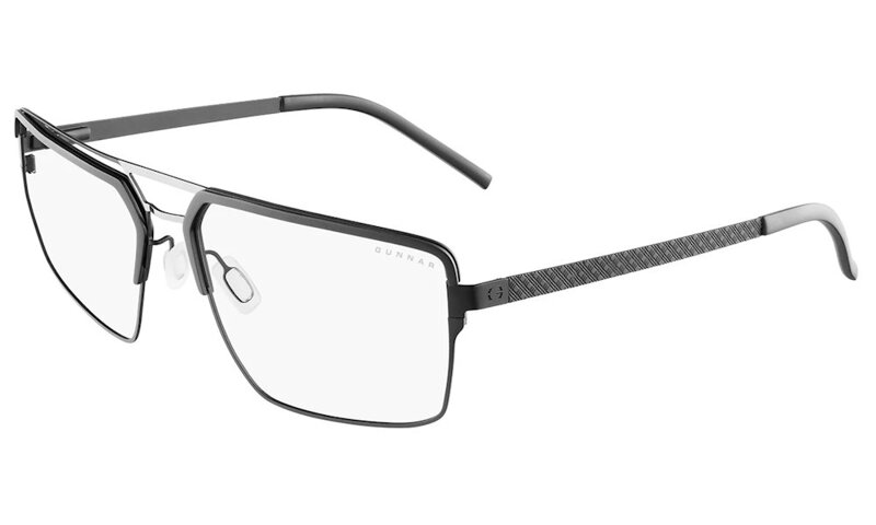 GUNNAR kancelářske/herní brýle  PINNACLES ONYX-SILVER čirá skla-PRO BLF 35 GUNNAR focus