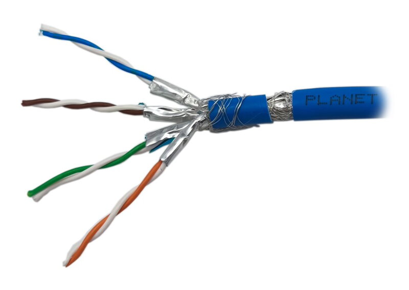 PLANET kabel SFTP, drát, Cat 6A, 4p, 500MHz, LS0H, stíněný každý pár,Planet Elite, modrý, Dca, balení 500m PLANET kabel SFTP, drát, Cat 6A, 4p, 500MHz, LS0H, stíněný každý pár,Planet Elite, modrý, Dca, balení 500m