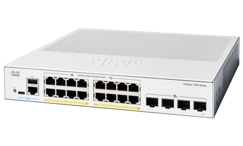 Cisco Catalyst switch C1300-16P-4X   16xGbE,4xSFP+,16xPoE+,120W,fanless