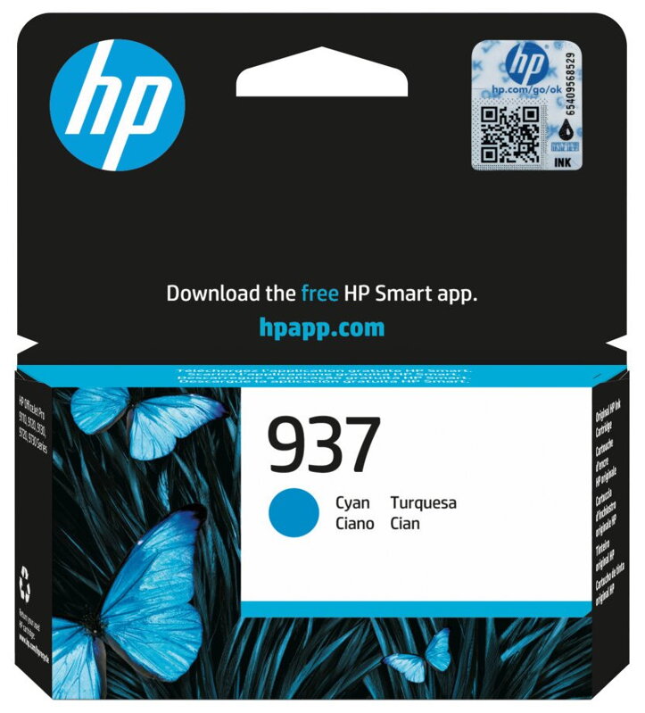 HP inkoustová náplň 937 azurová HP inkoustová náplň 937 azurová