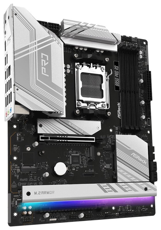 ASRock B850 Pro RS / AMD B850 / AM5 / 4x DDR5 DIMM / 4x M.2 / HDMI / USB-C / ATX ASRock B850 Pro RS / AMD B850 / AM5 / 4x DDR5 DIMM / 4x M.2 / HDMI / USB-C / ATX