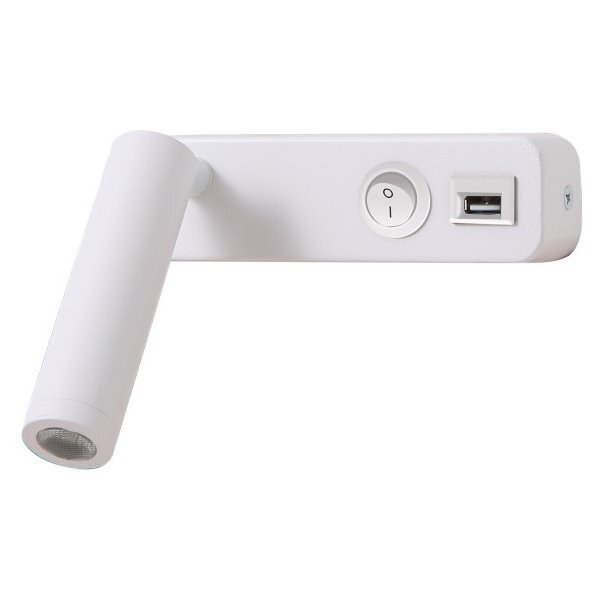 IMMAX GOAL designové nástěnné LED svítidlo, vypínač, USB, 3W, bílé IMMAX GOAL designové nástěnné LED svítidlo, vypínač, USB, 3W, bílé