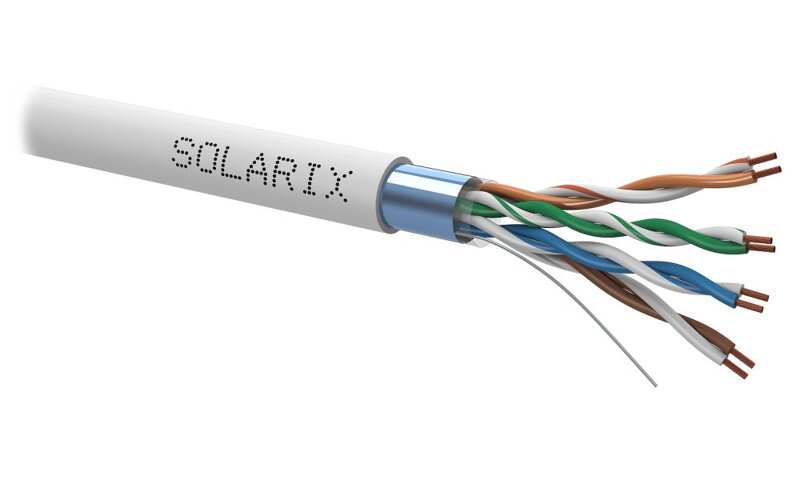 Solarix FTP kabel Cat5e, licna - (SXKL-5E-FTP-PVC-GY) metráž