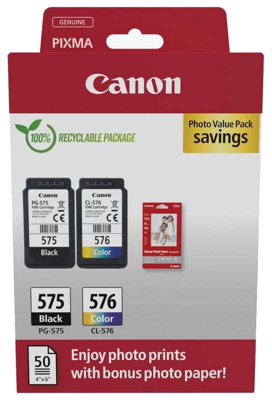 Canon inkoustová náplň PG-575/CL-576 PVP 4x6 (GP-501 50listů)