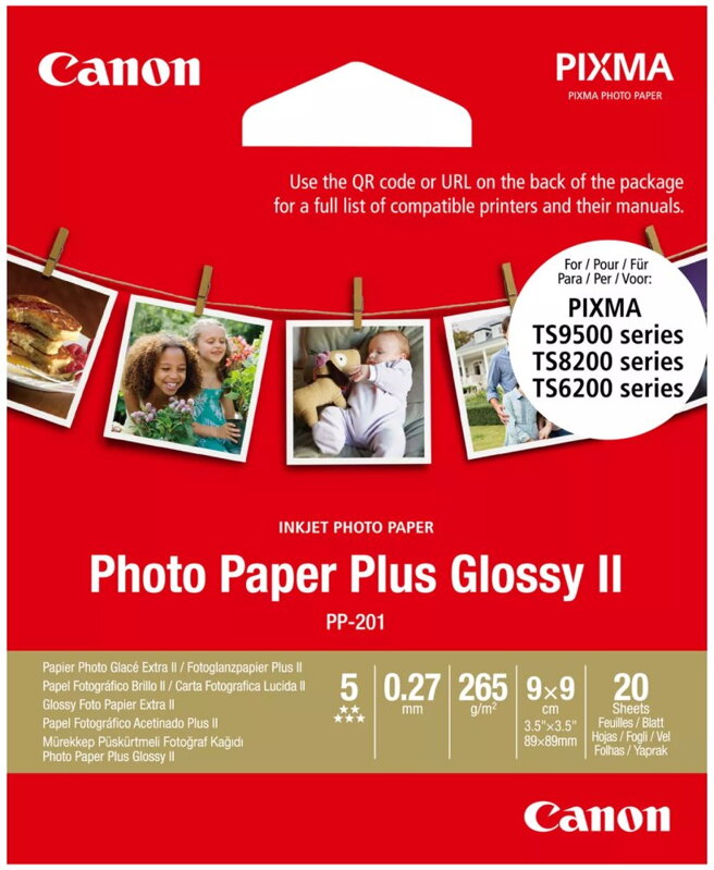 Canon fotopapír  PP-201 3.5x3.5inch   20 listů
