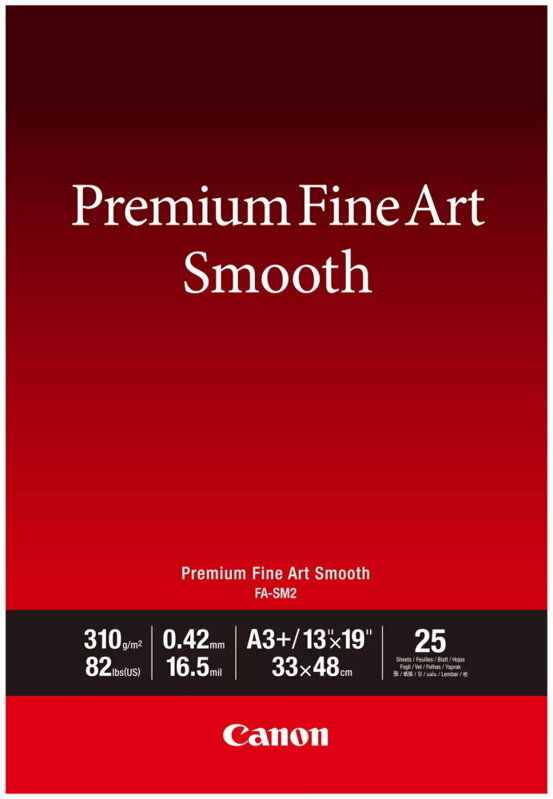 Canon fotopapír  FA-SM2  Premium FineArt Smooth A3+ 25 listů