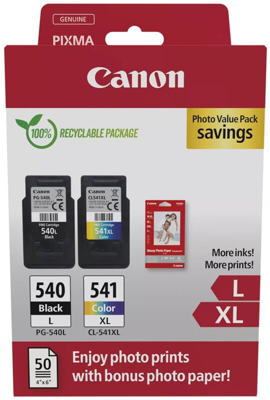 Canon inkoustová náplň PG540L/CL541XL PVP  SEC 4x6 (GP-501 50listů)