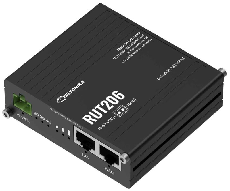 Teltonika RUT206 průmyslový router, 4G, Dual SIM, RS232/RS485, WiFi 4, PoE Teltonika RUT206 průmyslový router, 4G, Dual SIM, RS232/RS485, WiFi 4, PoE