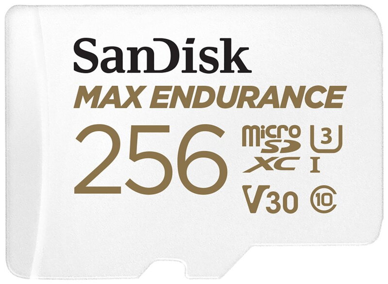 SanDisk MAX ENDURANCE microSDXC 256GB / C10, U3, V30 / 120,000 Hours / + SD Adaptér