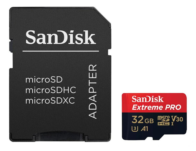 SanDisk Extreme PRO microSDHC 32GB / A1 C10 V30 UHS-I U3 / SD Adaptér / + RescuePRO SanDisk Extreme PRO microSDHC 32GB / A1 C10 V30 UHS-I U3 / SD Adaptér / + RescuePRO