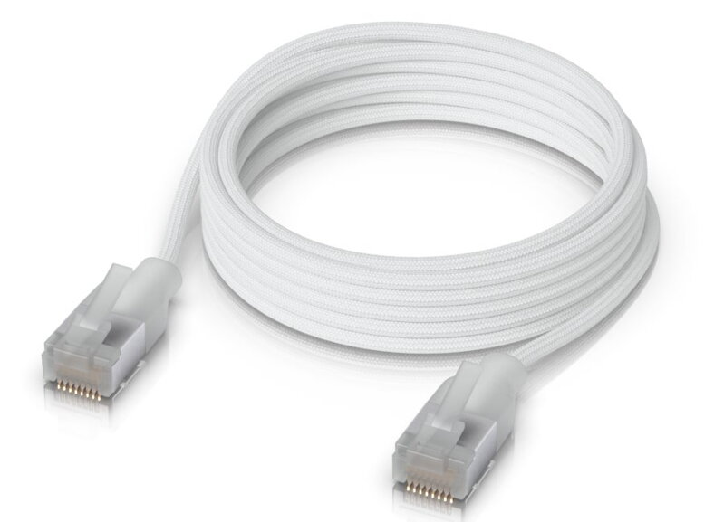 Ubiquiti UniFi Premium Patch Cable 2m - Patch kabel, Cat6a, Etherlighting, bílý, délka 2m