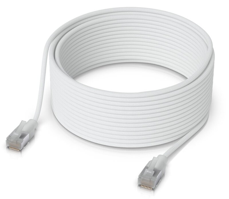 Ubiquiti UniFi Premium Patch Cable 12m - Patch kabel, Cat6a, Etherlighting, bílý, délka 12m