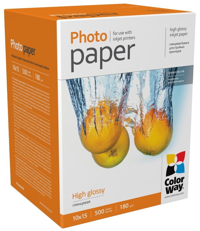COLORWAY fotopapír/ high glossy 180g/m2, 10x15/ 500 kusů COLORWAY fotopapír/ high glossy 180g/m2, 10x15/ 500 kusů