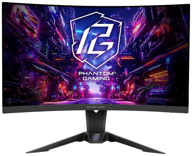Phantom Gaming by Asrock monitor zakřivený PG27QRT2A 27"/VA/2560x1440/180Hz/300cd/m2/1ms/HDMI/DP/speaker/wifi anténa