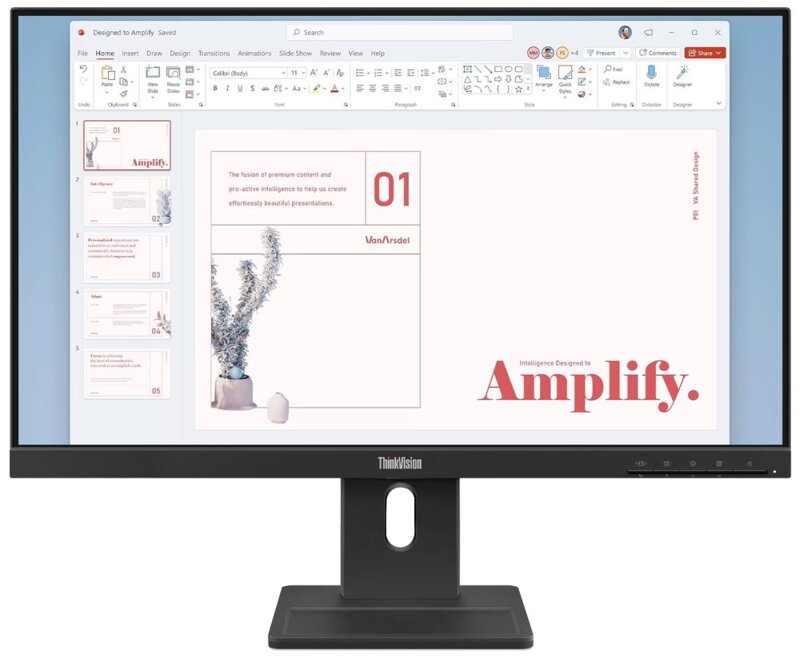 Lenovo E24-40/ 23,8" / IPS/ 1920x1080/ 16:9/ 250cd/m2cmd/ 1300:1/ 4ms/ HDMI/ DP/ USB/ LAN/ PIVOT