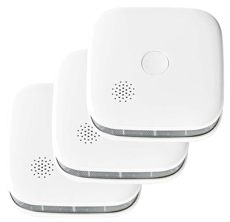 NEDIS Wi-Fi chytrý detektor kouře/ napájení z baterie/ hlasitost 85 dB/ výdrž snímače 10 let/ Android/ iOS/ 3ks/ bílý